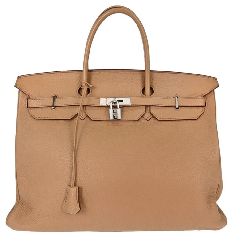 Hermes Birkin Brown Togo With Palladium Hardware Camel Leather Handbag